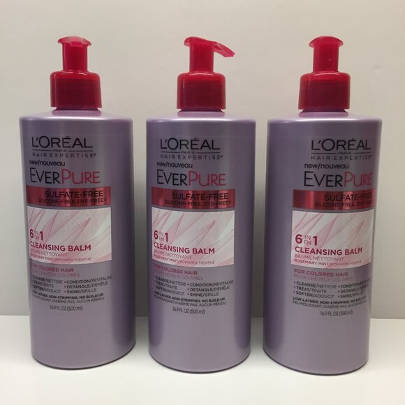 3 x L'Oreal Paris EVERPURE 6 In 1 CLEANSING BALM Paraben Free 16.9 fl oz… - Picture 1 of 1